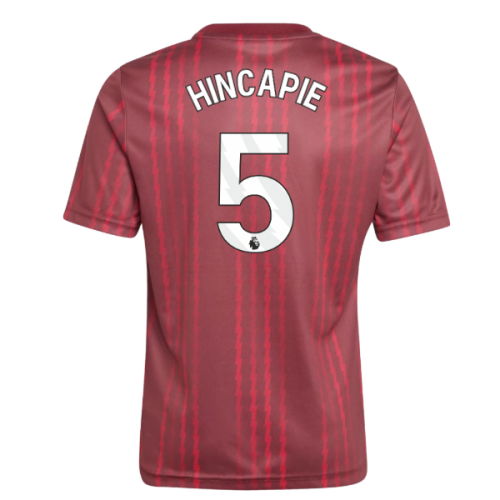 2025-2026 Arsenal Pre-Match Warm Up Shirt (Burgundy) - Kids (Hincapie 5)
