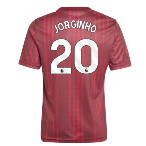 2025-2026 Arsenal Pre-Match Warm Up Shirt (Burgundy) - Kids (Jorginho 20)