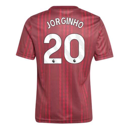 2025-2026 Arsenal Pre-Match Warm Up Shirt (Burgundy) - Kids (Jorginho 20)