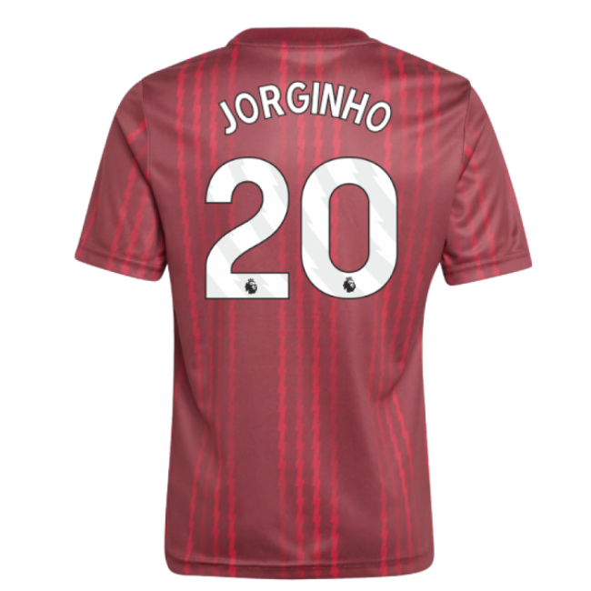 2025-2026 Arsenal Pre-Match Warm Up Shirt (Burgundy) - Kids (Jorginho 20)