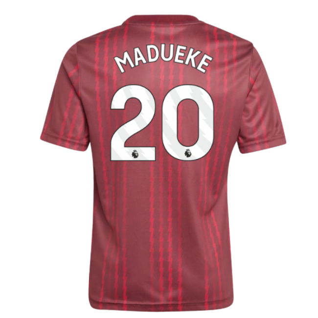 2025-2026 Arsenal Pre-Match Warm Up Shirt (Burgundy) - Kids (Madueke 20)