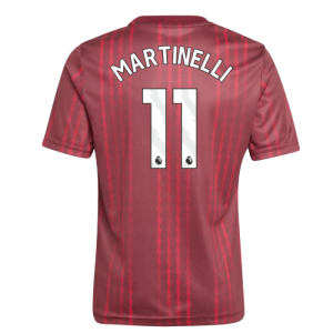 2025-2026 Arsenal Pre-Match Warm Up Shirt (Burgundy) - Kids (Martinelli 11)