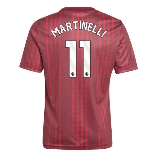 2025-2026 Arsenal Pre-Match Warm Up Shirt (Burgundy) - Kids (Martinelli 11)