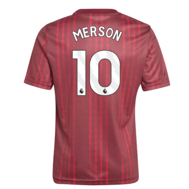 2025-2026 Arsenal Pre-Match Warm Up Shirt (Burgundy) - Kids (Merson 10)