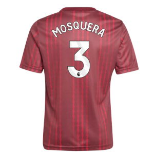 2025-2026 Arsenal Pre-Match Warm Up Shirt (Burgundy) - Kids (Mosquera 3)