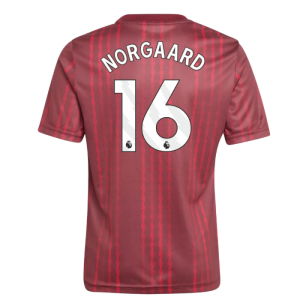 2025-2026 Arsenal Pre-Match Warm Up Shirt (Burgundy) - Kids (Norgaard 16)