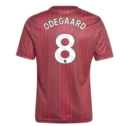 2025-2026 Arsenal Pre-Match Warm Up Shirt (Burgundy) - Kids (Odegaard 8)