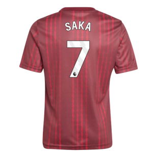 2025-2026 Arsenal Pre-Match Warm Up Shirt (Burgundy) - Kids (Saka 7)