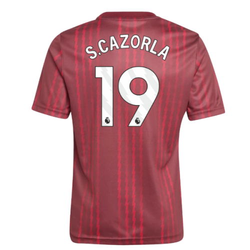 2025-2026 Arsenal Pre-Match Warm Up Shirt (Burgundy) - Kids (S.Cazorla 19)