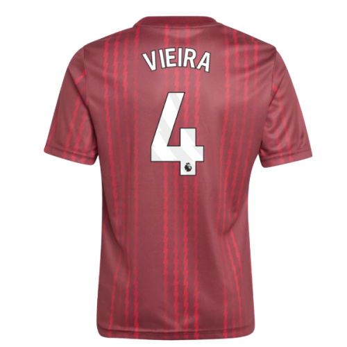 2025-2026 Arsenal Pre-Match Warm Up Shirt (Burgundy) - Kids (Vieira 4)