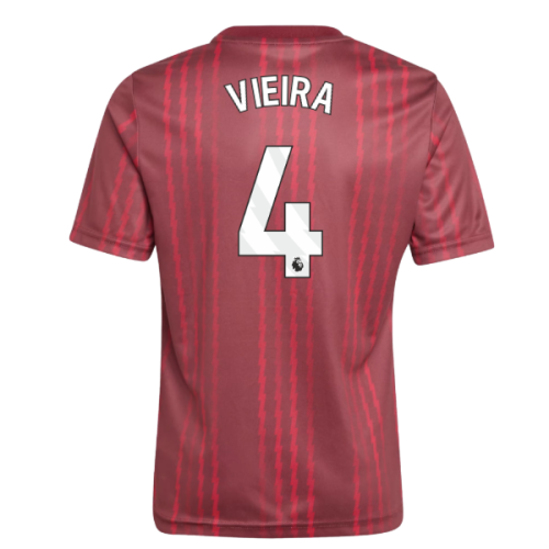 2025-2026 Arsenal Pre-Match Warm Up Shirt (Burgundy) - Kids (Vieira 4)
