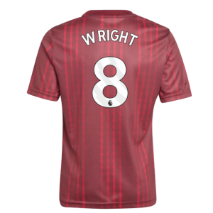 2025-2026 Arsenal Pre-Match Warm Up Shirt (Burgundy) - Kids (Wright 8)