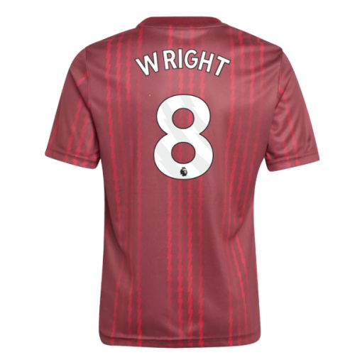 2025-2026 Arsenal Pre-Match Warm Up Shirt (Burgundy) - Kids (Wright 8)