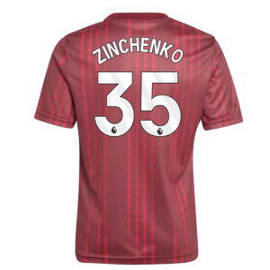 2025-2026 Arsenal Pre-Match Warm Up Shirt (Burgundy) - Kids (Zinchenko 35)