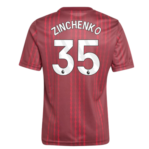 2025-2026 Arsenal Pre-Match Warm Up Shirt (Burgundy) - Kids (Zinchenko 35)