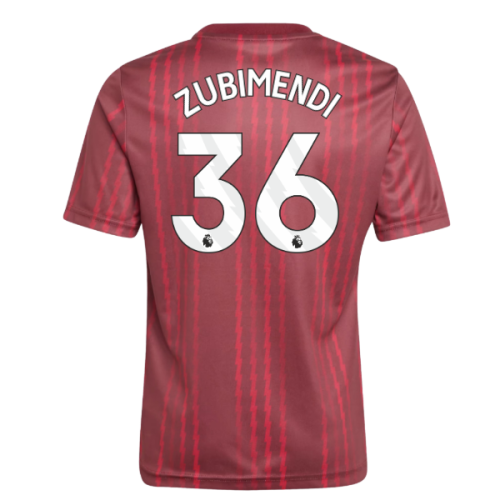 2025-2026 Arsenal Pre-Match Warm Up Shirt (Burgundy) - Kids (Zubimendi 36)
