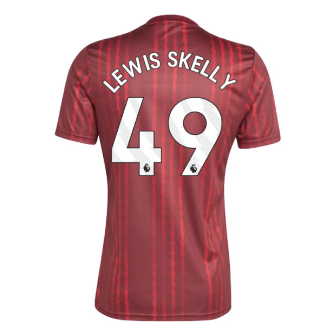 2025-2026 Arsenal Pre-Match Warm Up Shirt (Burgundy) (Lewis Skelly 49)