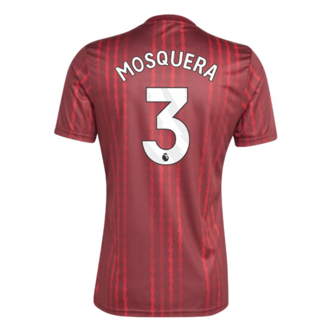 2025-2026 Arsenal Pre-Match Warm Up Shirt (Burgundy) (Mosquera 3)