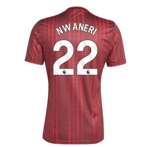 2025-2026 Arsenal Pre-Match Warm Up Shirt (Burgundy) (Nwaneri 22)