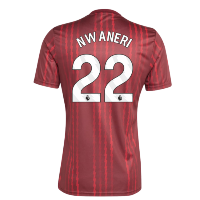 2025-2026 Arsenal Pre-Match Warm Up Shirt (Burgundy) (Nwaneri 22)