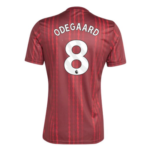 2025-2026 Arsenal Pre-Match Warm Up Shirt (Burgundy) (Odegaard 8)