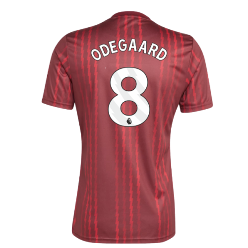 2025-2026 Arsenal Pre-Match Warm Up Shirt (Burgundy) (Odegaard 8)