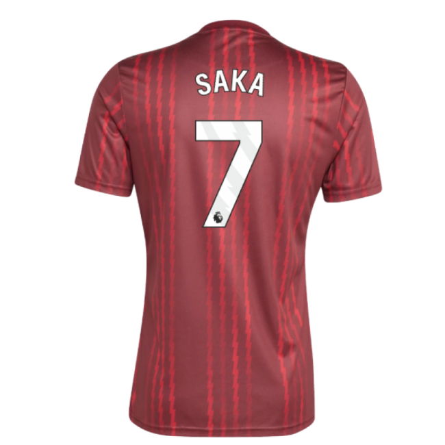2025-2026 Arsenal Pre-Match Warm Up Shirt (Burgundy) (Saka 7)