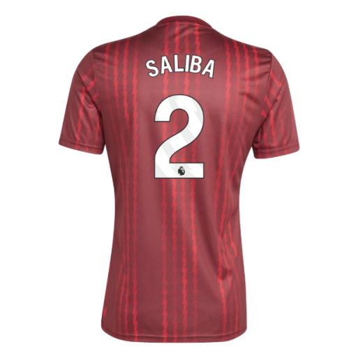 2025-2026 Arsenal Pre-Match Warm Up Shirt (Burgundy) (Saliba 2)