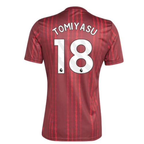 2025-2026 Arsenal Pre-Match Warm Up Shirt (Burgundy) (Tomiyasu 18)