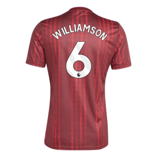 2025-2026 Arsenal Pre-Match Warm Up Shirt (Burgundy) (Williamson 6)