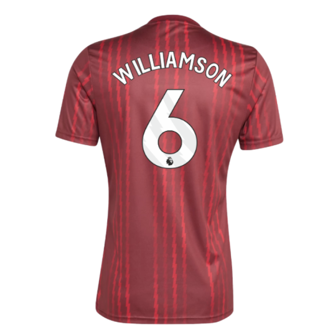 2025-2026 Arsenal Pre-Match Warm Up Shirt (Burgundy) (Williamson 6)