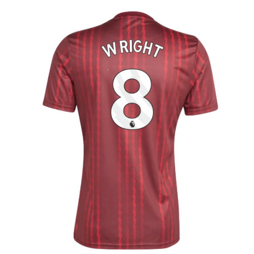 2025-2026 Arsenal Pre-Match Warm Up Shirt (Burgundy) (Wright 8)
