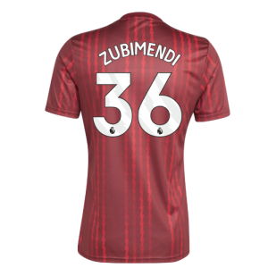 2025-2026 Arsenal Pre-Match Warm Up Shirt (Burgundy) (Zubimendi 36)