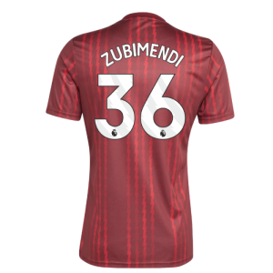 2025-2026 Arsenal Pre-Match Warm Up Shirt (Burgundy) (Zubimendi 36)
