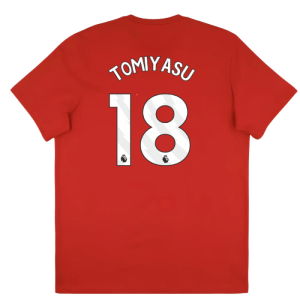 2025-2026 Arsenal Season Graphic Tee (Scarlet) (Tomiyasu 18)