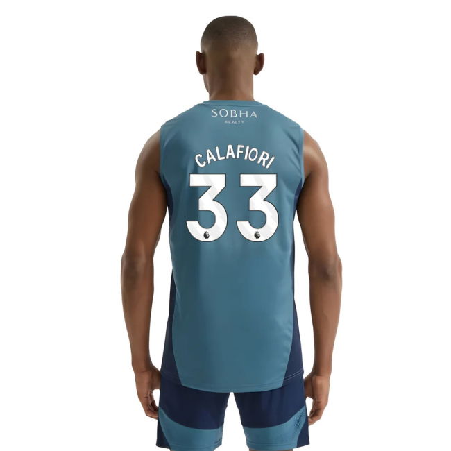 2025-2026 Arsenal Sleeveless Jersey (Blanch Blue) (Calafiori 33)