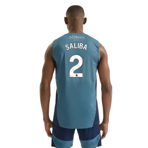 2025-2026 Arsenal Sleeveless Jersey (Blanch Blue) (Saliba 2)