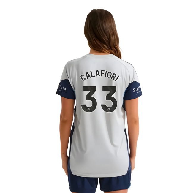 2025-2026 Arsenal Training Shirt (Grey Two) - Womens (Calafiori 33)