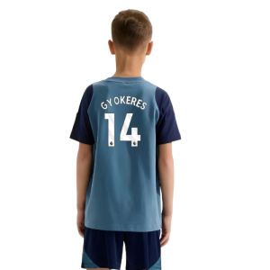 2025-2026 Arsenal Training Tee (Blanch Blue) - Kids (Gyokeres 14)