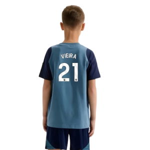 2025-2026 Arsenal Training Tee (Blanch Blue) - Kids (Vieira 21)