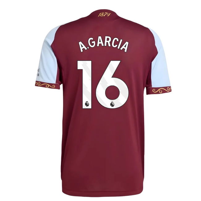 2025-2026 Aston Villa Authentic Home Shirt (A.Garcia 16)