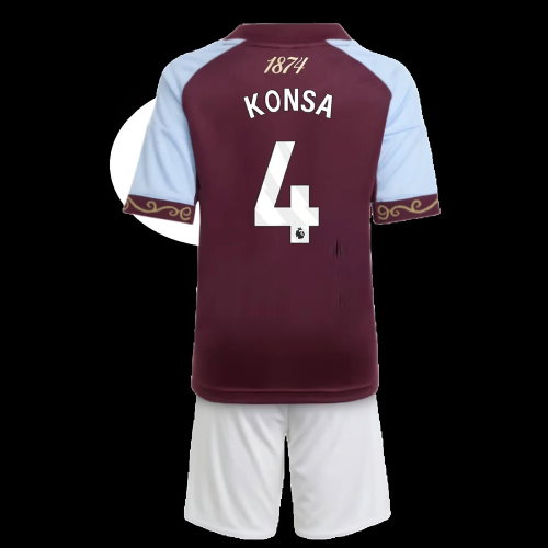 2025-2026 Aston Villa Home Mini Kit (Konsa 4)