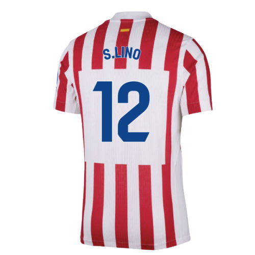 2025-2026 Atletico Madrid Home Authentic Shirt (S.Lino 12)
