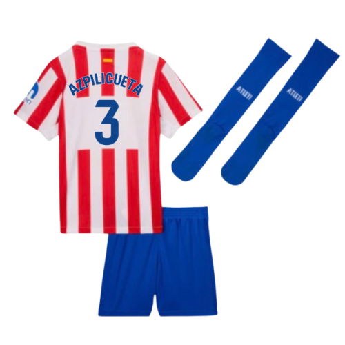 2025-2026 Atletico Madrid Home Little Boys Mini Kit (Azpilicueta 3)