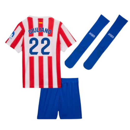 2025-2026 Atletico Madrid Home Little Boys Mini Kit (Giuliano 22)