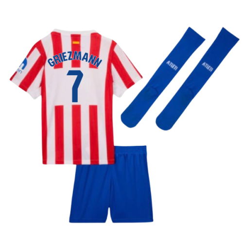 2025-2026 Atletico Madrid Home Little Boys Mini Kit (Griezmann 7)