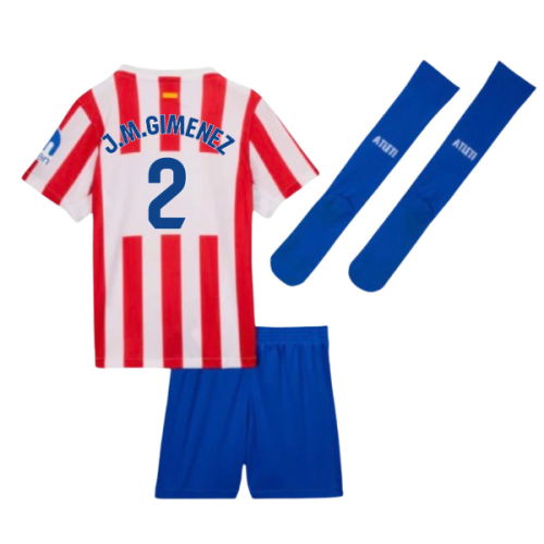 2025-2026 Atletico Madrid Home Little Boys Mini Kit (J.M.Gimenez 2)