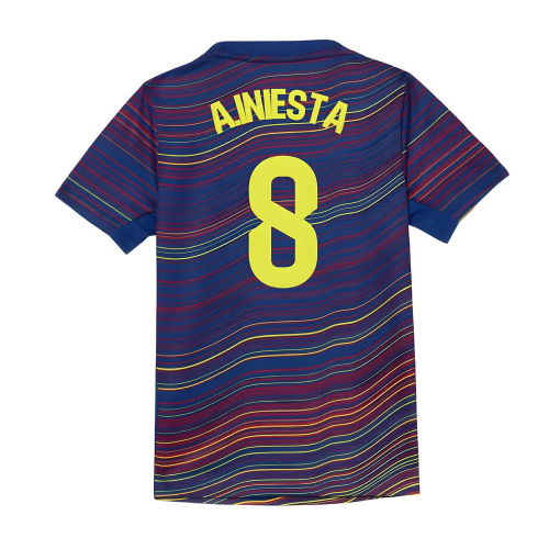 2025-2026 Barcelona Academy Pro Pre Match Shirt (Blue) - Kids (A.Iniesta 8)