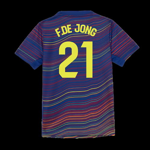 2025-2026 Barcelona Academy Pro Pre Match Shirt (Blue) - Kids (F.De Jong 21)