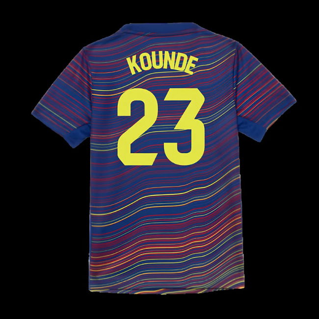 2025-2026 Barcelona Academy Pro Pre Match Shirt (Blue) - Kids (Kounde 23)